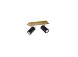 Trio Leuchten , Schwarz, Goldfarben , Metall , 9x15x30 cm ,