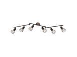Globo , Braun, Schwarz , Holz, Metall , 10x24.5x116 cm , CE , verstellbare Arme, verstellbare Spotlights , Beleuchtung, Innenleuchten, Strahler & Spots