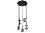 Globo , Schwarz , Metall, Glas , 57.5x150x57.5 cm , CE , LED-Leuchtmittel austauschbar , Beleuchtung, Innenleuchten, Hängeleuchten, Hängeleuchten mehrflammig