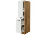 FlexWell , Eichefarben, Magnolie , Holzwerkstoff , einzeln stellbar , 30x160.6x60 cm , Made in Germany , individuell planbar , Küche, Küchenblöcke, Küchenschränke, Apothekerschränke
