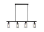 Globo , Schwarz , Metall, Glas , länglich , 10x120x98 cm , CE , beliebig kürzbar , Beleuchtung, Innenleuchten, Hängeleuchten, Hängeleuchten mehrflammig