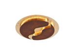 Paul Neuhaus , Goldfarben, Rostfarben , Metall , rund , 50x8x50 cm , Beleuchtung, Innenleuchten, Deckenleuchten, Deckenleuchten rund