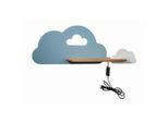 Möbelix , Weiß, Hellblau , Holz, Metall, Holzwerkstoff , Eiche , Wolke , 12x18.5x53 cm , RoHS, Europäischer Sicherheitsstandard , Schnurschalter, einfach zu transportieren , Beleuchtung, Innenleuchten, Wandleuchten, Kinderzimmer Wandleuchten