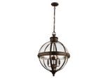 Elstead Lighting , Bronzefarben , Metall, Glas , 83.2 cm , Grüner Punkt, RoHS , Beleuchtung, Innenleuchten, Hängeleuchten, Kronleuchter