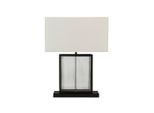 Möbelix , Schwarz, Weiß , Metall, Glas , 40x53x20 cm , Schnurschalter , Beleuchtung, Innenleuchten, Tischlampen, Tischlampen