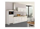 Küchenblock Rom m. Geräten Weiß/Eichefarben