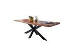 Livetastic Esstisch , Akaziefarben , Holz , Akazie , massiv , rechteckig , X-Form , 90x76x180 cm , Esszimmer, Esstische, Holztische, Massivholztische