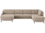 Wohnlandschaft SIT & MORE "Soul U-Form", beige, B:356cm H:90cm T:239cm, 100% Polyester, Sofas, Wohnlandschaft, wahlweise mit Bettfunktion und Bettkasten oder Schubkasten