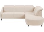 Ecksofa SIT & MORE "Blues L-Form", beige, B:258cm H:93cm T:249cm, 100% Polyester, Sofas, Ecksofa, wahlweise mit Klapptisch und USB