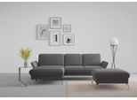 Ecksofa SIT & MORE "Fashion L-Form", braun (espresso), B:253cm H:84cm T:165cm, Sofas, Ecksofa, wahlweise mit Kopfteilverstellung, Vorziehsitz, motorisch, Nickelfüße