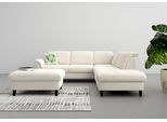 Ecksofa SIT & MORE "Maggiore L-Form", grau (grau, weiß), B:261cm T:224cm, 95% Polyester, 5% Polyamid, Sofas, Ecksofa, wahlweise mit Kopfteilverstellung, Bettfunktion und Stauraum