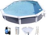 Schwimmbecken KWAD "»Supreme« all in Premium Folie", blau (braun, farbe innen: blau), B:360cm H:132cm L:610cm, Schwimmbecken, Schwimmbecken, BxLxH: 360x610x132cm, inkl. Bodenisolationsset