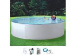 Rundpool KONIFERA "NEO 1", weiß, H:120cm Ø:450cm, Schwimmbecken, Rundpool, inkl. hochwertigem Zubehör, Tiefe 120 cm, in versch. Größen