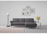 Ecksofa SIT & MORE "Fashion L-Form", braun (espresso), B:253cm H:84cm T:165cm, Sofas, Ecksofa, wahlweise mit Kopfteilverstellung, Vorziehsitz, motorisch, Nickelfüße