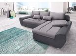 Ecksofa SIT & MORE "Bandos L-Form", grau (anthrazit, hellgrau), B:269cm H:83cm T:173cm, Flachgewebe, 2-farbig ( 100% Polyester);Luxus-Kunstleder / Struktur ( 95% Polyester, 5% Baumwolle );Altara Nubuck (95% Polyester, 5% Baumwolle) / Feinstruktur (100% Polypropylen), Sofas, Ecksofa, in 2 unterschiedlichen Größen, wahlweise mit Bettfunktion