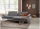Ecksofa W.SCHILLIG "enjoy&MORE, Designsofa, elegant und bequem, L-Form", grau (dolphin r66), B:294cm H:87cm T:185cm, Chenille-Flachgewebe R66 (85% Polyester, 15% Nylon);Longlife Xtra-Leder Z59: Glattleder mit modischer Prägung. Hautstärke 0, 9 - 1, 1 mm;Stoff S37 (100% Polyester), Sofas, Ecksofa, Sitztiefenverstellung, Füße bronze pulverbeschichtet, Breite 294 cm