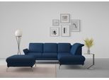 Ecksofa SIT & MORE "Fashion L-Form", blau, B:250cm H:84cm T:207cm, Sofas, Ecksofa, wahlweise mit Kopfteilverstellung, Vorziehsitz, motorisch, Nickelfüße
