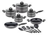Topf-Set GSW "Milano, inkl. 5-teiliges Küchenhelfer-Set", grau, Töpfe, Topf-Set, Kochtopf-Set mit Antihaft-Versiegelung, Induktion