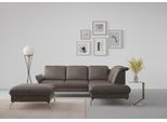 Ecksofa SIT & MORE "Fashion L-Form", braun, B:250cm H:84cm T:207cm, Sofas, Ecksofa, wahlweise mit Kopfteilverstellung, Vorziehsitz, motorisch, Nickelfüße