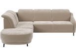 Ecksofa SIT & MORE "Blues L-Form", beige, B:258cm H:93cm T:249cm, 100% Polyester, Sofas, Ecksofa, wahlweise mit Klapptisch und USB