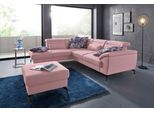 Ecksofa SIT & MORE "Percy L-Form", rosa (altrosa), B:270cm H:77cm T:235cm, Sofas, Ecksofa, 12 cm Fußhöhe, Sitztiefenverstellung, wahlweise in 2 Fußfarben
