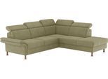 Ecksofa HOME AFFAIRE "Calypso L-Form", grün, B:259cm H:85cm T:227cm, 100% Polyester, Sofas, Ecksofa, mit Relaxfunktion motorisch im Sofa 2,5- Sitzer