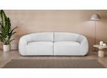 Big-Sofa "YANI, Designersofa, organische Form, Maße B/T/H: 240/64/81 cm", grau (hellgrau), B:240cm H:81cm T:100cm, 100% Polyester, LEGER HOME BY LENA GERCKE, Sofas, Big-Sofa, mit Wellenunterfederung, auch in Bouclé, passend zur Serie