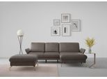 Ecksofa SIT & MORE "Fashion L-Form", braun, B:253cm H:84cm T:165cm, Sofas, Ecksofa, wahlweise mit Kopfteilverstellung, Vorziehsitz, motorisch, Nickelfüße
