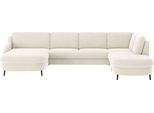 Wohnlandschaft SIT & MORE "Soul U-Form", beige (elfenbein), B:356cm H:90cm T:239cm, 100% Polyester, Sofas, Wohnlandschaft, wahlweise mit Bettfunktion und Bettkasten oder Schubkasten