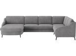 Wohnlandschaft SIT & MORE "Soul U-Form", grau, B:356cm H:90cm T:227cm, 95% Polyester, 5% Polyamid, Sofas, Wohnlandschaft, wahlweise mit Bettfunktion und Bettkasten oder Schubkasten