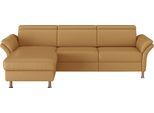Ecksofa HOME AFFAIRE "Calypso L-Form", gelb (dijon), B:260cm H:85cm T:172cm, 100% Polyester, Sofas, Ecksofa, mit motorischen Funktionen im Sofa und Recamiere