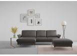 Ecksofa SIT & MORE "Fashion L-Form", grau (anthrazit), B:253cm H:84cm T:165cm, Sofas, Ecksofa, wahlweise mit Kopfteilverstellung, Vorziehsitz, motorisch, Nickelfüße