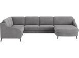 Wohnlandschaft SIT & MORE "Soul U-Form", grau, B:356cm H:90cm T:227cm, 95% Polyester, 5% Polyamid, Sofas, Wohnlandschaft, wahlweise mit Bettfunktion und Bettkasten oder Schubkasten
