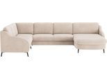 Wohnlandschaft SIT & MORE "Soul U-Form", beige, B:356cm H:90cm T:227cm, 95% Polyester, 5% Polyamid, Sofas, Wohnlandschaft, wahlweise mit Bettfunktion und Bettkasten oder Schubkasten