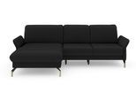 Ecksofa SIT & MORE "Fashion L-Form", schwarz, B:253cm H:84cm T:165cm, Sofas, Ecksofa, wahlweise mit Kopfteilverstellung, Vorziehsitz, motorisch, Nickelfüße