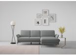 Ecksofa SIT & MORE "Fashion L-Form", grau, B:253cm H:84cm T:165cm, Sofas, Ecksofa, wahlweise mit Kopfteilverstellung, Vorziehsitz, motorisch, Nickelfüße