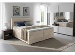 Boxspringbett HOME AFFAIRE "Romeo, Doppel- & Polsterbett, Federkernbett, Komfortbett, 160, 180 cm", beige, B:187cm L:219cm, 100% PES, Komplettbetten, Boxspringbett, inkl. 6 cm Topper, zwei Bettkästen, Taschen-Federkernmatratze in H4