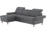 Ecksofa HOME AFFAIRE "Calypso L-Form", grau (anthrazit), B:260cm H:85cm T:172cm, 100% Polyester, Sofas, Ecksofa, mit motorischen Funktionen im Sofa und Recamiere