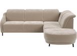 Ecksofa SIT & MORE "Blues L-Form", beige, B:258cm H:93cm T:249cm, 100% Polyester, Sofas, Ecksofa, wahlweise mit Klapptisch und USB