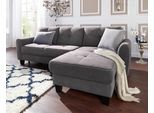 Ecksofa SIT & MORE "Varese L-Form", grau (fango), B:253cm H:91cm T:167cm, Bedruckte Microfaser (100% Polyester);Luxus-Microfaser ALTARA NUBUCK (100% Polyester);Struktur (100% Polypropylen), Sofas, Ecksofa, mit Federkern, wahlweise mit Bettfunktion und Stauraum