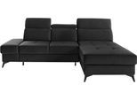Ecksofa HOME AFFAIRE "Cardiz L-Form", grau (anthrazit), B:246cm H:83cm T:173cm, Webstoff (100% Polyester);Luxus-Microfaser Paris (90% Polyester/10% Polyamid);Struktur fein (100% Polyester);Samtoptik (100% Polyester), Sofas, Ecksofa, inkl.Kopfteilverstellung und Federkern wahlweise mit Bettfunktion