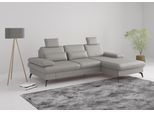 Ecksofa SIT & MORE "Morris L-Form, inkl. Sitztiefenverstellung", grau (light grau), B:275cm H:82cm T:171cm, Sofas, Ecksofa, wahlweise mit Armteilverstellung, Bettfunktion & Bettkasten