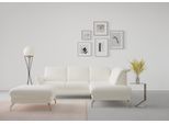 Ecksofa SIT & MORE "Fashion L-Form", beige (creme), B:250cm H:84cm T:207cm, Sofas, Ecksofa, wahlweise mit Kopfteilverstellung, Vorziehsitz, motorisch, Nickelfüße