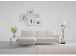 Ecksofa SIT & MORE "Fashion L-Form", silber, B:253cm H:84cm T:165cm, Sofas, Ecksofa, wahlweise mit Kopfteilverstellung, Vorziehsitz, motorisch, Nickelfüße