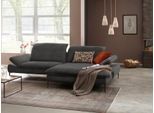 Ecksofa W.SCHILLIG "enjoy&MORE, Designsofa, elegant und bequem, L-Form", grau (anthrazit r66), B:294cm H:87cm T:185cm, Chenille-Flachgewebe R66 (85% Polyester, 15% Nylon);Longlife Xtra-Leder Z59: Glattleder mit modischer Prägung. Hautstärke 0, 9 - 1, 1 mm;Stoff S37 (100% Polyester), Sofas, Ecksofa, Sitztiefenverstellung, Füße bronze pulverbeschichtet, Breite 294 cm