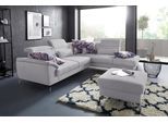 Ecksofa SIT & MORE "Percy L-Form", silber, B:270cm T:235cm, Sofas, Ecksofa, 12 cm Fußhöhe, Sitztiefenverstellung, wahlweise in 2 Fußfarben