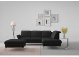 Ecksofa SIT & MORE "Fashion L-Form", schwarz, B:250cm H:84cm T:207cm, Sofas, Ecksofa, wahlweise mit Kopfteilverstellung, Vorziehsitz, motorisch, Nickelfüße