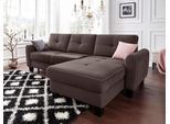 Ecksofa SIT & MORE "Varese L-Form", braun (dunkelbraun), B:253cm H:91cm T:167cm, Bedruckte Microfaser (100% Polyester);Luxus-Microfaser ALTARA NUBUCK (100% Polyester);Struktur (100% Polypropylen), Sofas, Ecksofa, mit Federkern, wahlweise mit Bettfunktion und Stauraum