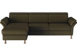 Ecksofa HOME AFFAIRE "Calypso L-Form", grün (olive), B:260cm H:85cm T:172cm, 100% Polyester, Sofas, Ecksofa, mit motorischen Funktionen im Sofa und Recamiere