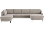 Wohnlandschaft SIT & MORE "Soul U-Form", grau (anthrazit), B:356cm H:90cm T:239cm, 100% Polyester, Sofas, Wohnlandschaft, wahlweise mit Bettfunktion und Bettkasten oder Schubkasten